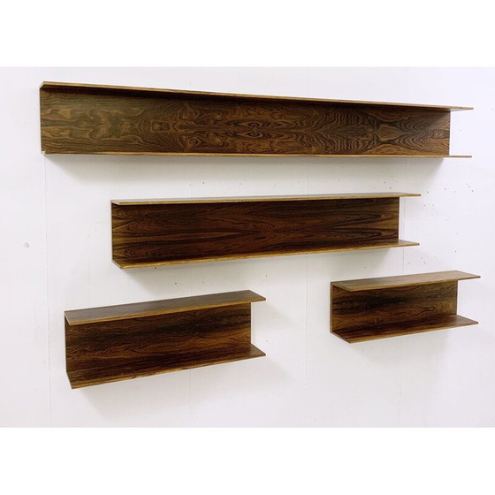 Image 1 of Set of 4 vintage wooden shelves, Italy 1960