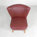 Sedia da cocktail vintage rivestita in similpelle, anni '60