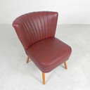 Sedia da cocktail vintage rivestita in similpelle, anni '60