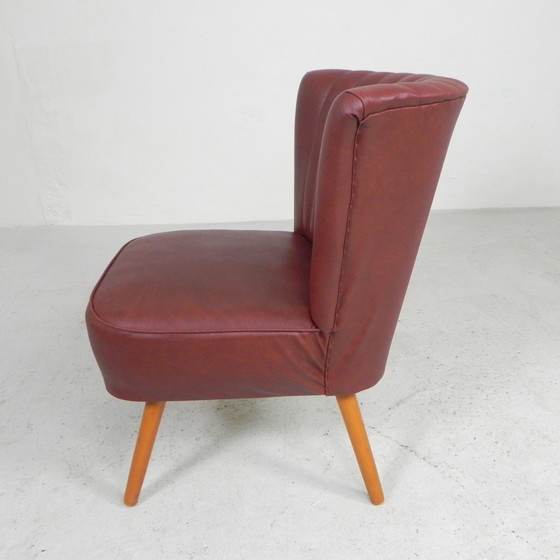 Image 1 of Sedia da cocktail vintage rivestita in similpelle, anni '60