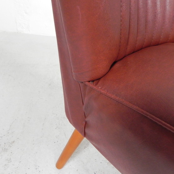 Image 1 of Sedia da cocktail vintage rivestita in similpelle, anni '60