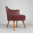 Chaise cocktail vintage avec tapisserie en skaï, années 1960