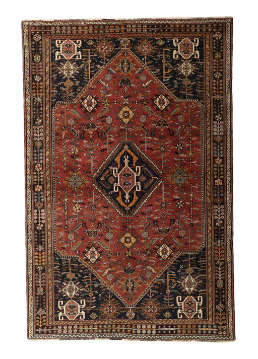 254 X 165 Cm Hand-knotted Ghashghai Nomadic Wool Rug