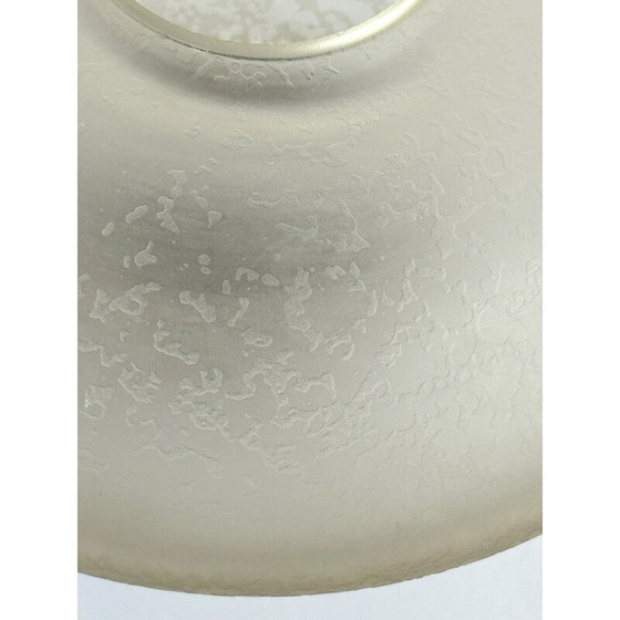 Image 1 of Set of 3 Italian mid-century Stilnovo wall lamps in brass and etched glass