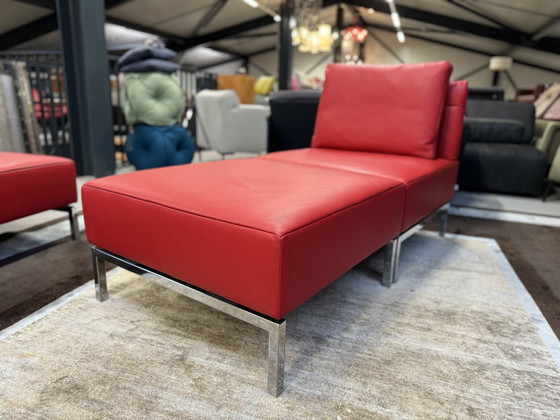 Image 1 of Jori Calypso Chaise Longue / sofa red leather