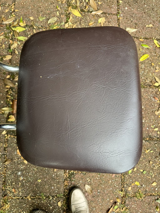 Chaise pivotante vintage 1960 chrome/skai