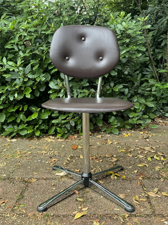 Image 1 of Sedia girevole vintage anni '60 cromata/similpelle