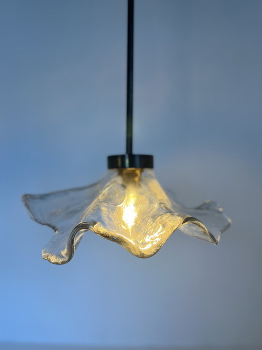 Copper & Murano Glass Floral Pendant Lamp '60s