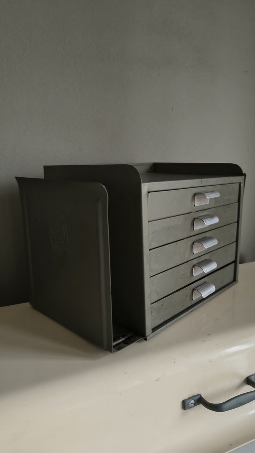 Zeldzaam Gispen Industriele Bureau Vintage Ladekastje