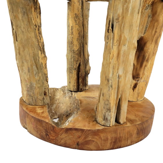 Image 1 of Wooden Stool Tree Trunk Brutalist