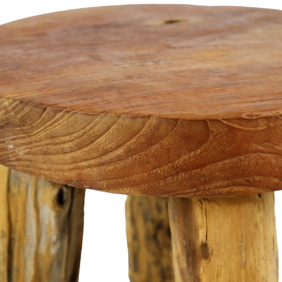 Image 1 of Wooden Stool Tree Trunk Brutalist