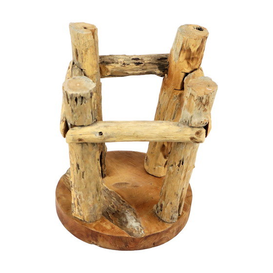 Image 1 of Wooden Stool Tree Trunk Brutalist