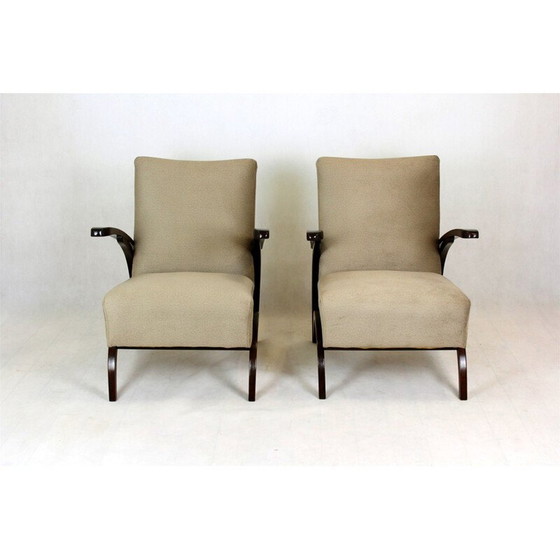 Image 1 of Pair of vintage armchairs by Jindřich Halabala for Up Zavody and Setona, Czechoslovakia 1940