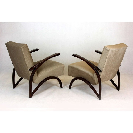Image 1 of Pair of vintage armchairs by Jindřich Halabala for Up Zavody and Setona, Czechoslovakia 1940