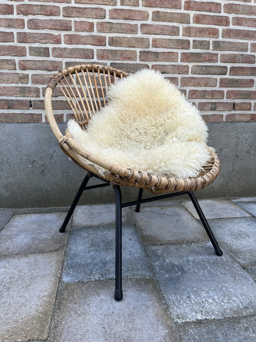 Vintage Rohe Noordwolde rattan tub chair