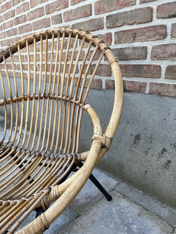 Image 1 of Siège baquet vintage en rotin Rohe Noordwolde