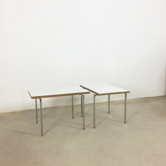 Image 1 of set of 2 modernist stacking tables by Trix & Robert Haussmann - 1950s