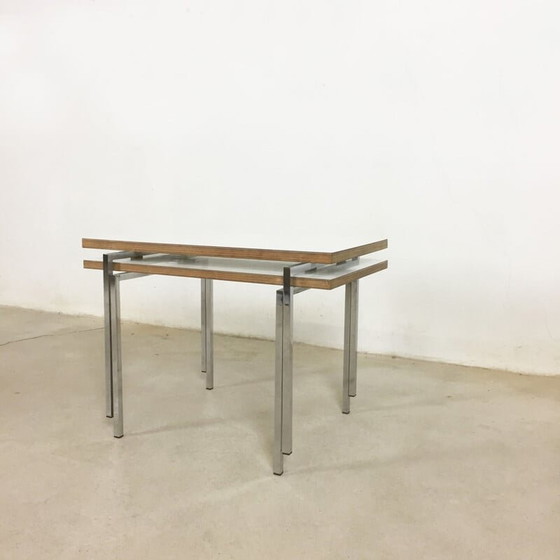 Image 1 of set of 2 modernist stacking tables by Trix & Robert Haussmann - 1950s