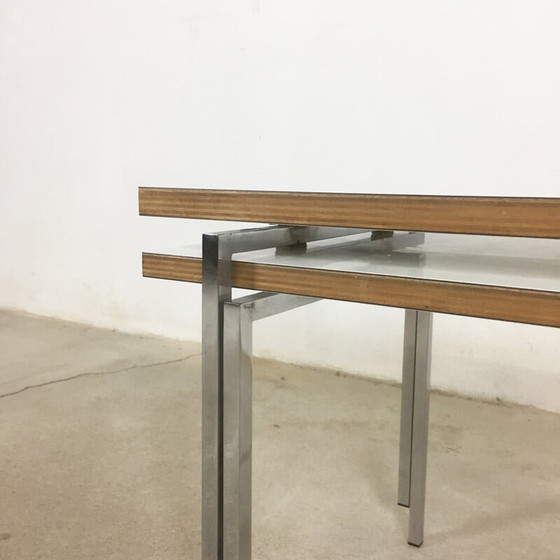 Image 1 of set of 2 modernist stacking tables by Trix & Robert Haussmann - 1950s