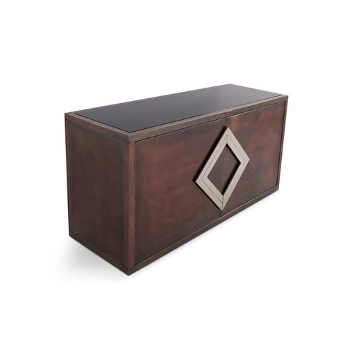 Credenza vintage in ottone e rame di Maison Jansen