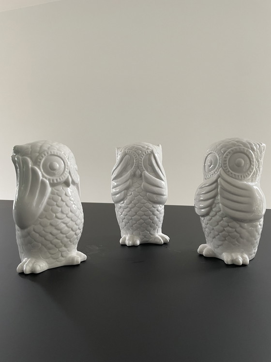 Image 1 of 3 Wise Owls 'Hear, See and Speak No Evils' - Fun Design