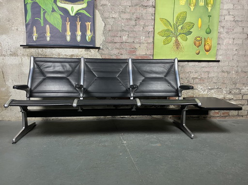 Herman Miller Tandem Sling Airport Bench + Table by Charles & Ray Eames