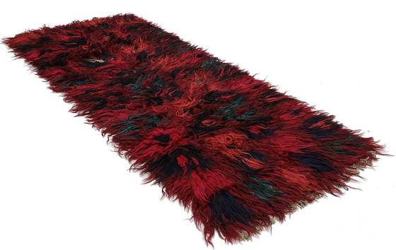 Image 1 of Kilim tessuto a mano di design moderno e vegetale, colore naturale - Kilim - 270 cm - 100 cm - Kilim peloso