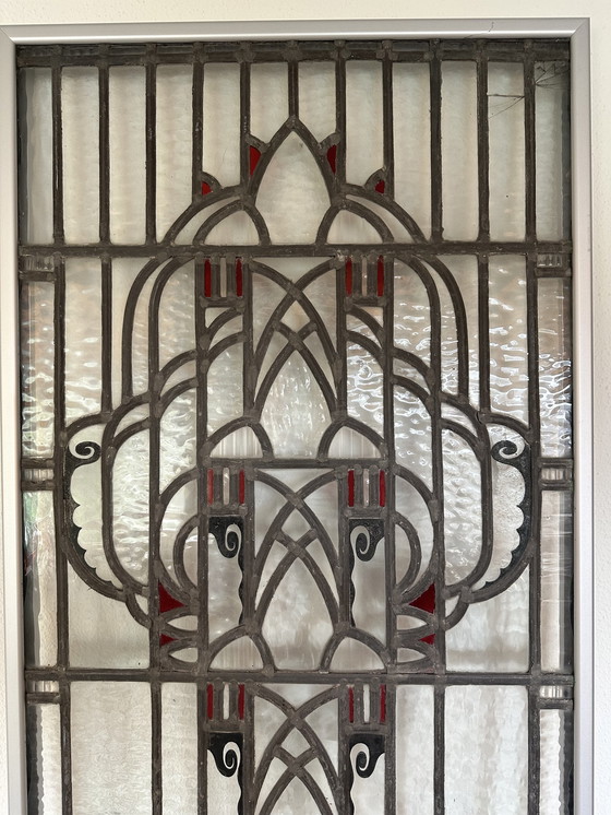 Image 1 of Art Nouveau Stained Glass Window