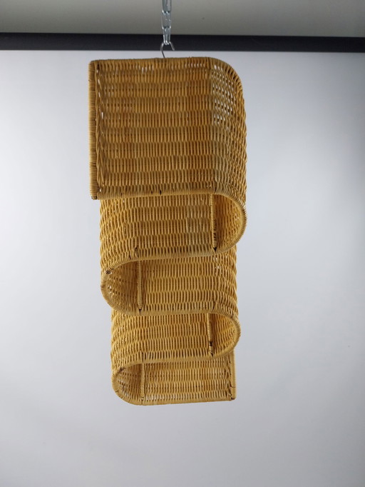 1 x italian rattan wall mounted magazine rack 1970s 