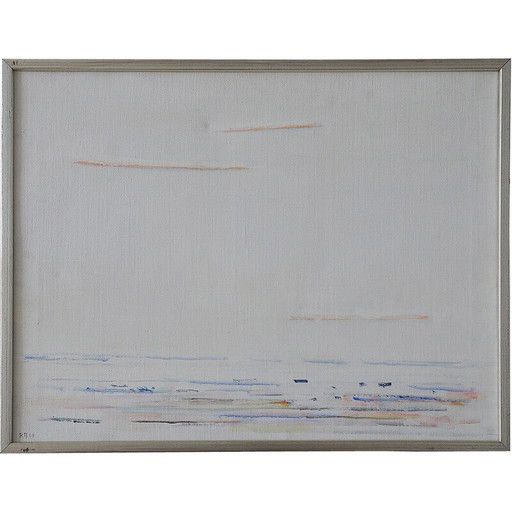 Pintura al óleo vintage sobre lienzo de Ragnar Andersson, 1989