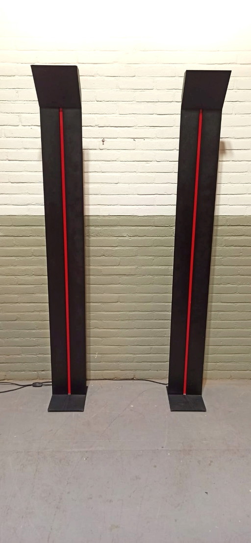 2 x VIntage vloerlamp column lamps