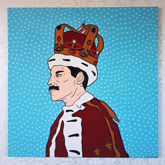 Image 1 of Frances Eckhardt - Pop Art Painting Queen Freddie Mercury 90X90Cm