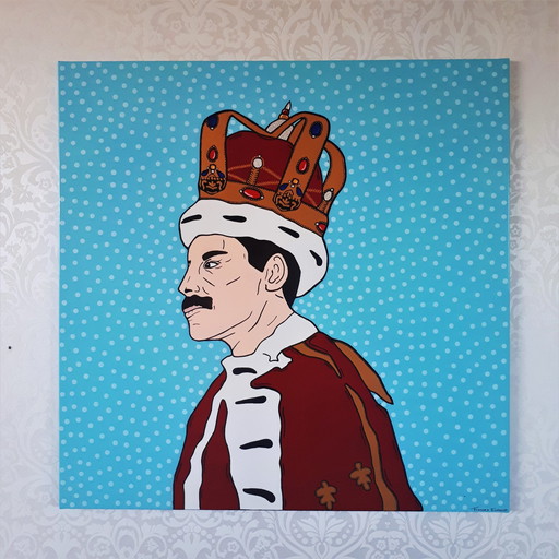 Frances Eckhardt - Pop Art Painting Queen Freddie Mercury 90X90Cm