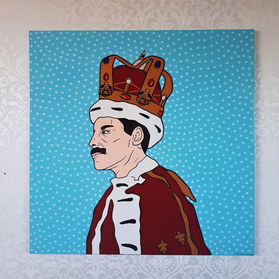 Image 1 of Frances Eckhardt - Pop Art Painting Queen Freddie Mercury 90X90Cm