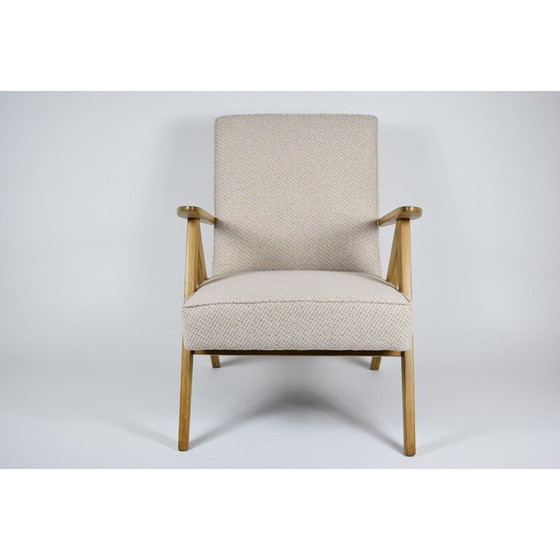 Image 1 of Poltrona vintage polacca B-310 VAR beige con tessuto bronzo, legno di quercia, anni '60
