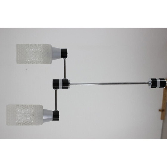Image 1 of Mid-century metal and glass chandelier by Napako, Czechoslovakia 1970s