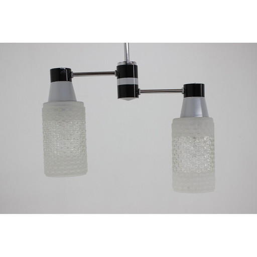 Mid-century metal and glass chandelier by Napako, Czechoslovakia 1970s