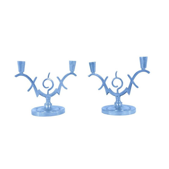 Image 1 of Coppia di portacandele vintage in peltro, 1930