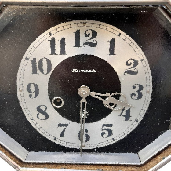 Image 1 of Vintage Jantar wall clock wooden body covered with mahogany veneer for Yantar, USSR 1950