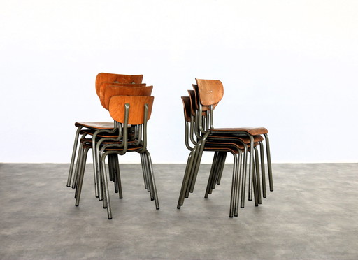 8X Vintage Industrial Tubax Chairs