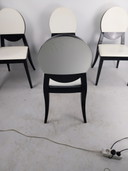 4 x Calligaris black with white leather. Dining chairs 2008