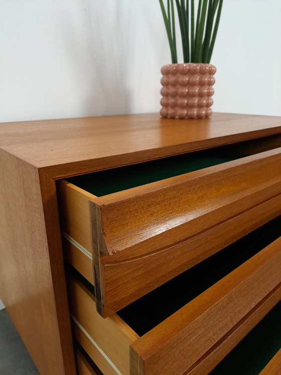 Image 1 of Chest of drawers veneer Franzmeyer möbel with chrome legs