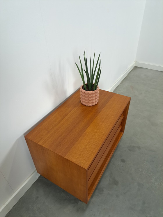 Image 1 of Chest of drawers veneer Franzmeyer möbel with chrome legs