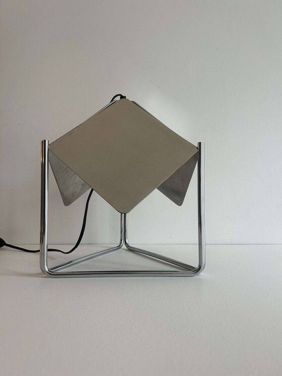 Image 1 of Chromed Metal Table Lamp - France 1970