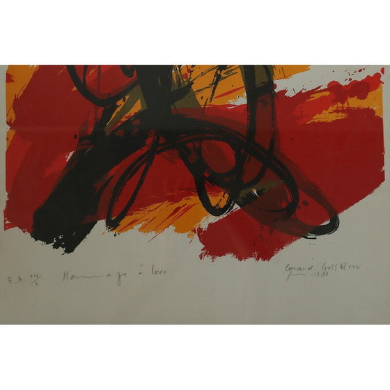 Image 1 of Vintage painting by Gérard Gosselin, tribute to Lorca, 1986