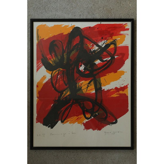 Image 1 of Vintage painting by Gérard Gosselin, tribute to Lorca, 1986