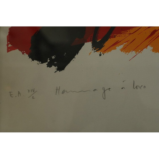 Image 1 of Vintage painting by Gérard Gosselin, tribute to Lorca, 1986