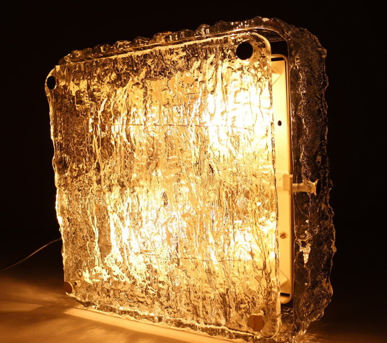 Image 1 of Mid - Century ice glass ceiling lamp/wall lamp Kaiser Leichten, Germany, 1960s