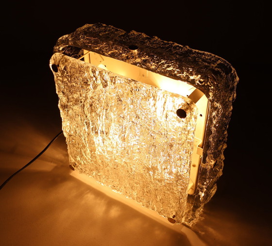 Image 1 of Mid - Century ice glass ceiling lamp/wall lamp Kaiser Leichten, Germany, 1960s