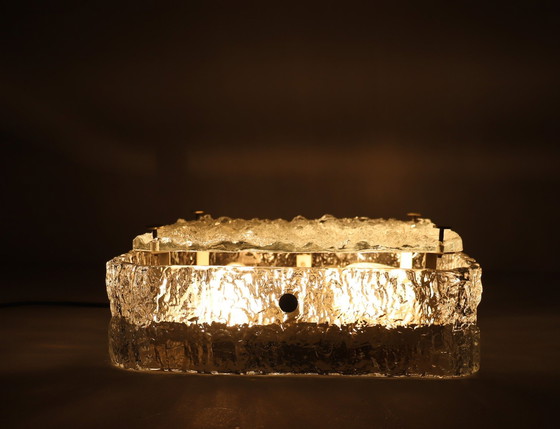 Image 1 of Mid - Century ice glass ceiling lamp/wall lamp Kaiser Leichten, Germany, 1960s